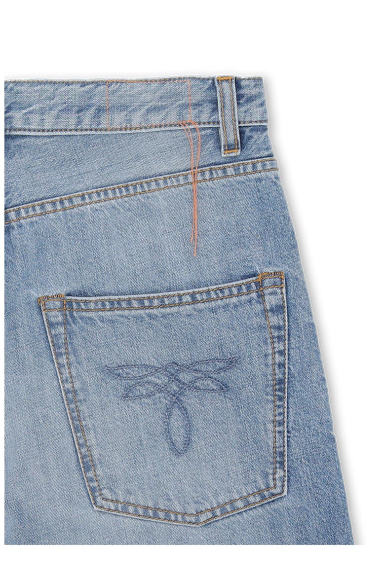 Jaron Wide-Leg Bleach Wash Denim Trousers, Alternate, color, D370