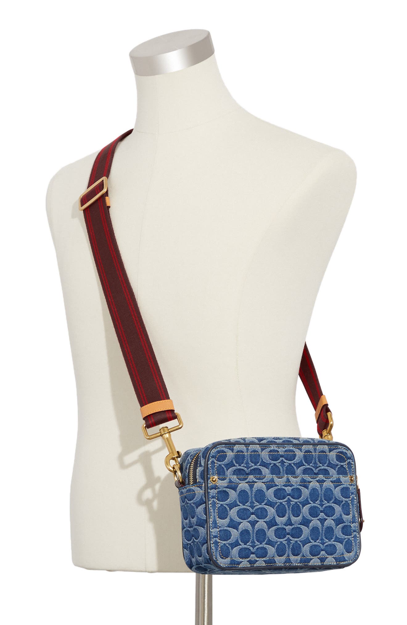 COACH Flight Signature Denim Crossbody Bag, Alternate, color, 