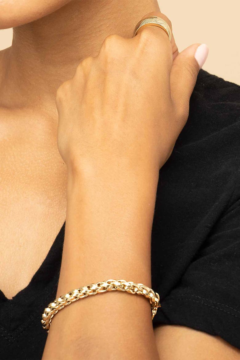 14K Yellow Gold Caesar Bracelet, Alternate, color, Yellow Gold