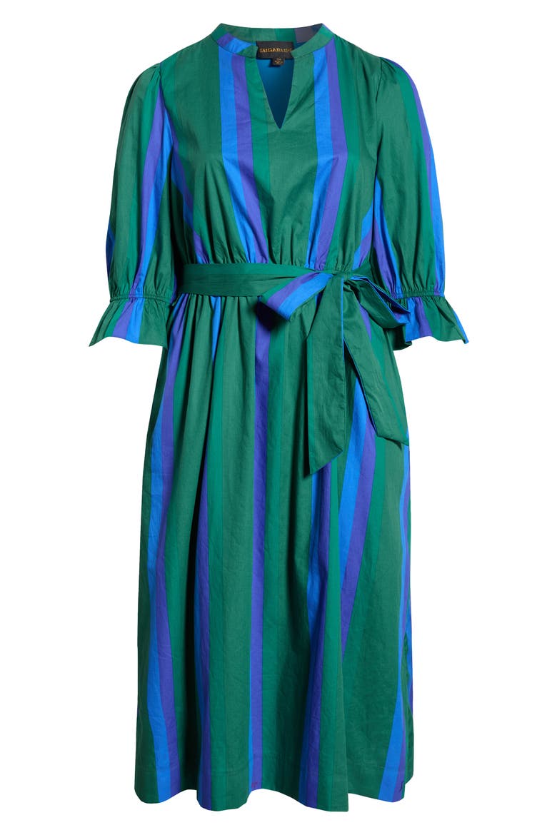 Dolary Stripe Sena Shirtdress, Alternate, color, EMERALD-BLUES