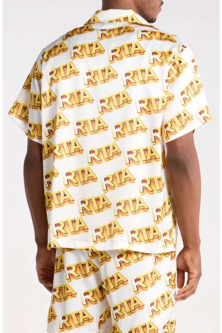 Nathan Logo Print Camp Shirt, Alternate, color, WHITE RTA BULLION