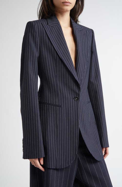 STELLA MCCARTNEY STELLA MCCARTNEY PINSTRIPE WOOL ONE-BUTTON BLAZER 