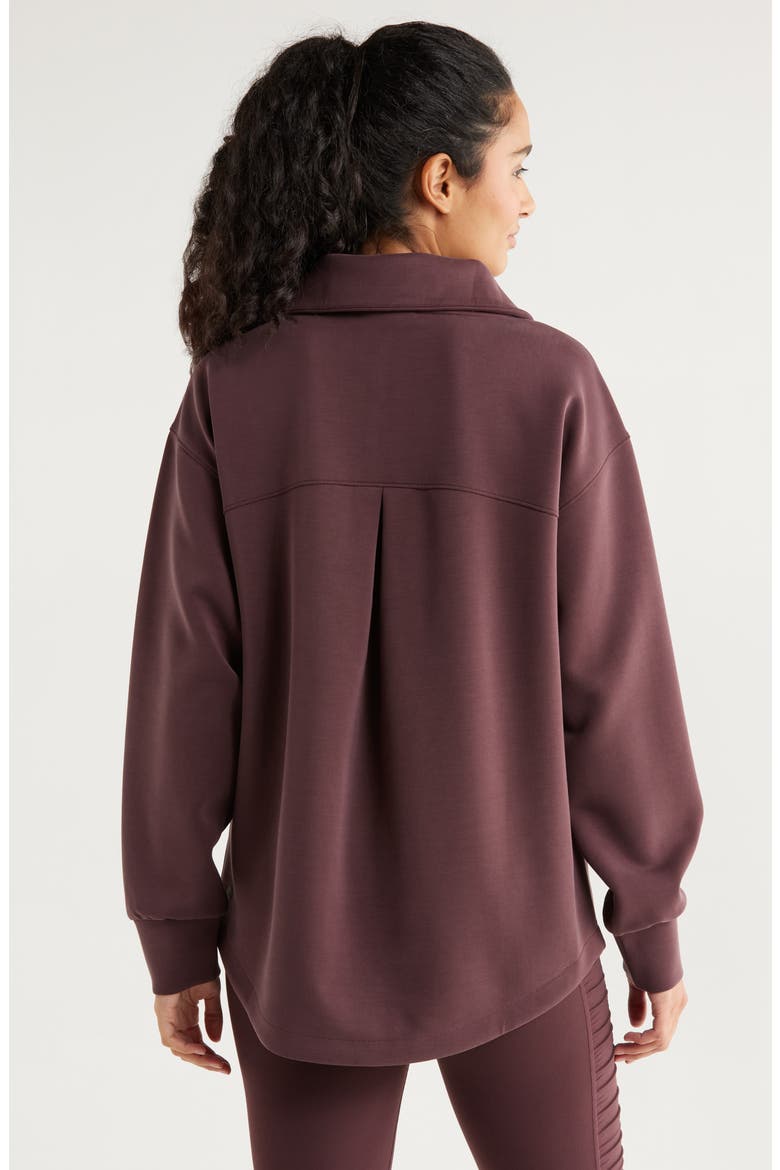 Ultra Soft Half Zip Tunic, Alternate, color, BURGUNDY FUDGE