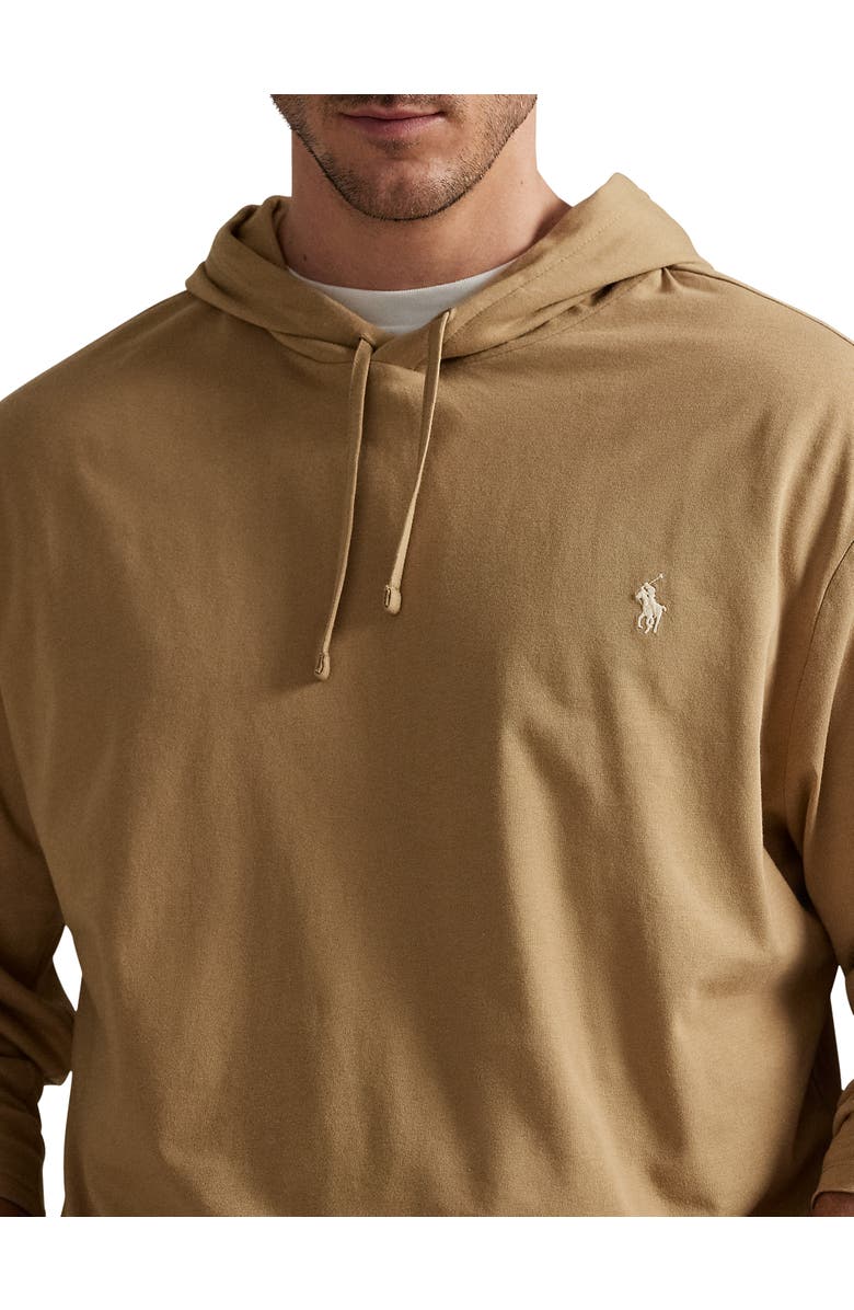 Polo Ralph Lauren Big & Tall Jersey Hooded Long-Sleeve T-Shirt, Alternate, color, Cafe Tan