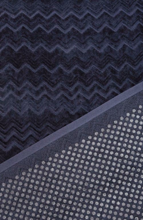 Missoni Home Chalk 60x90 Cm Cotton Zigzag Bath Mat In Blue