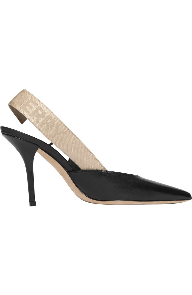 Burberry Maria Logo Slingback Pointy Toe Pump, Alternate, color,