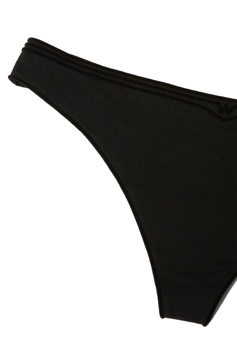 Wolford Cotton Contour 3W Thong, Alternate, color, Black