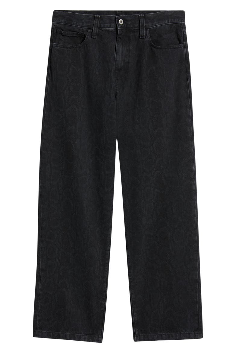 Landon Snakeskin Print Wide Leg Jeans, Alternate, color, SNAKE CAMO, BLACK (HEAVY STONE