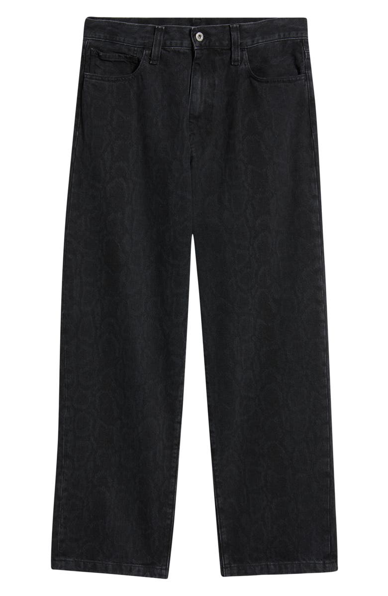 Carhartt Work In Progress Landon Snakeskin Print Wide Leg Jeans, Main, color, Snake Camo, Black (Heavy Stone
