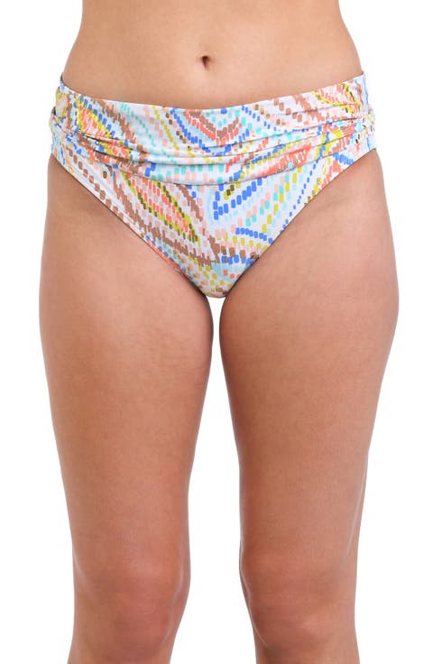 Sunbaked Jewels Shirred Bikini Bottoms