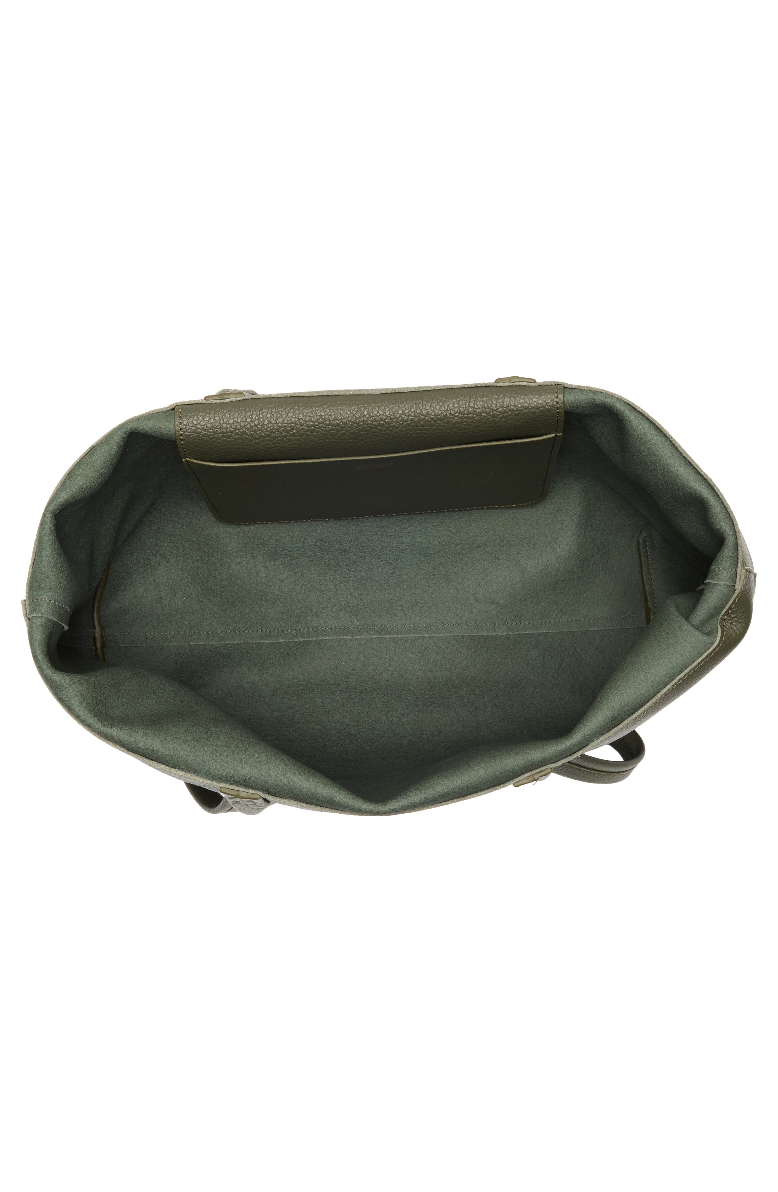 Small Easy Leather Tote, Alternate, color, DARK OLIVE