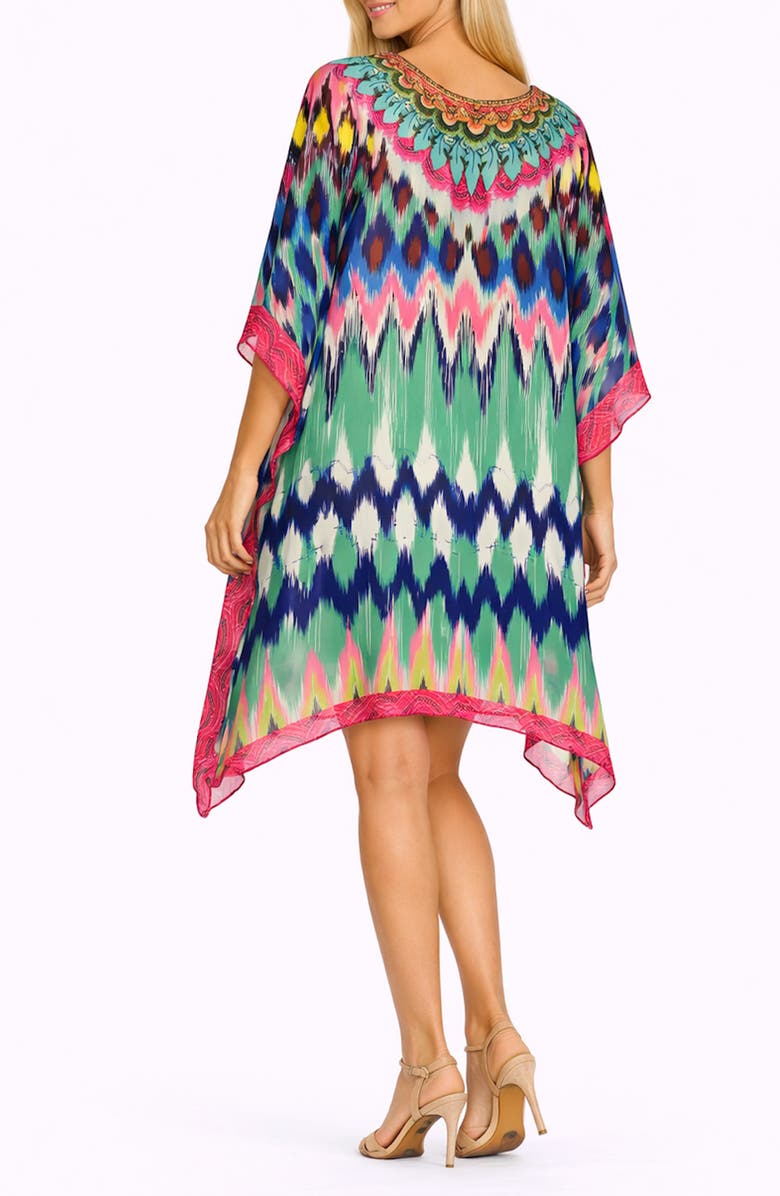 RANEES Ornate Print Poncho, Alternate, color, Blue