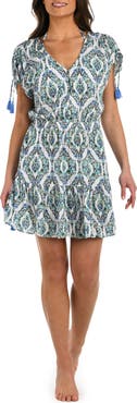 La Blanca Deja Blue V-Neck Cover-Up Dress