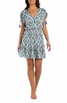 La Blanca Deja Blue V-Neck Cover-Up Dress