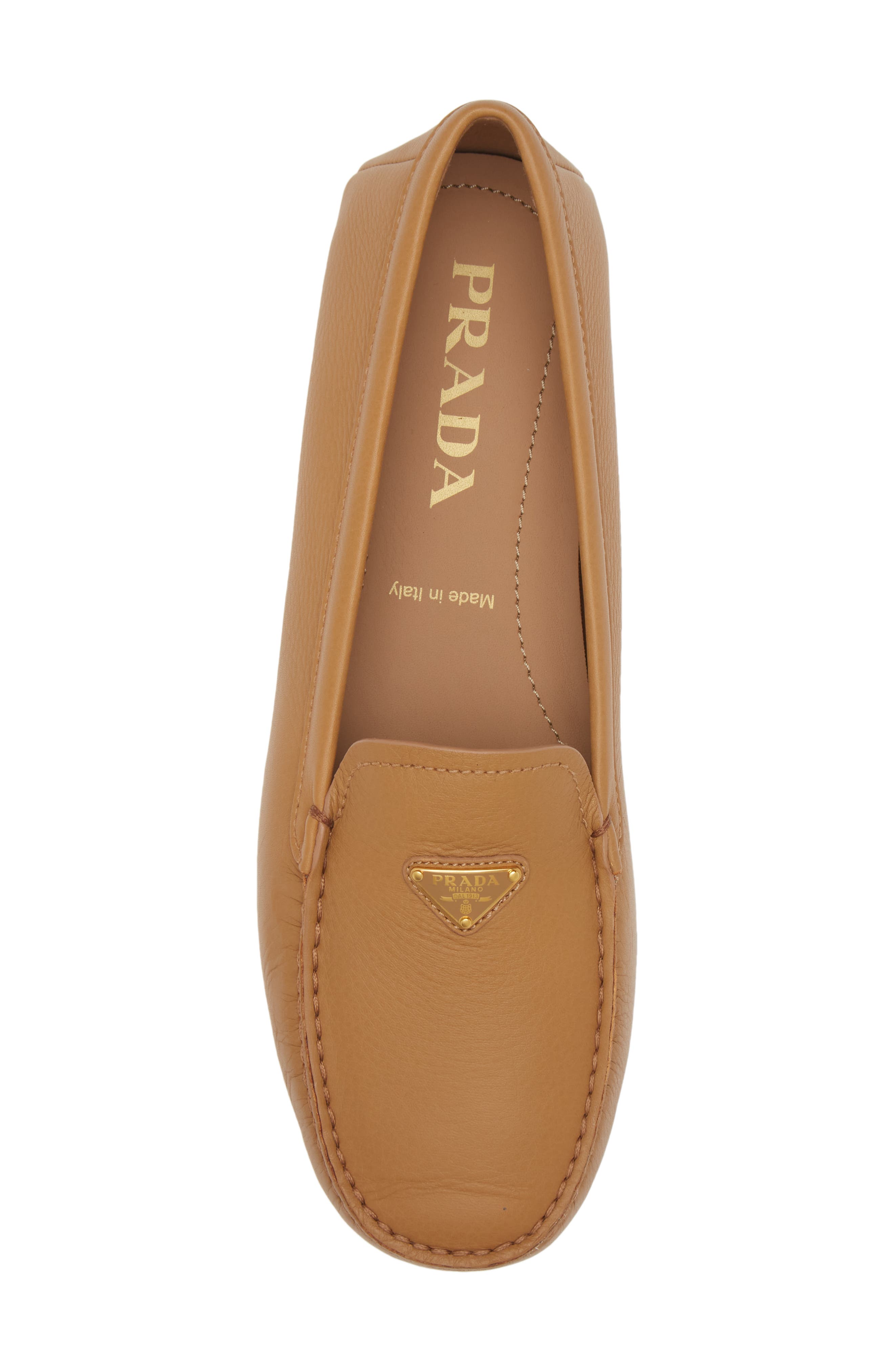 Prada Triangle Logo Driving Loafer, Alternate, color, 