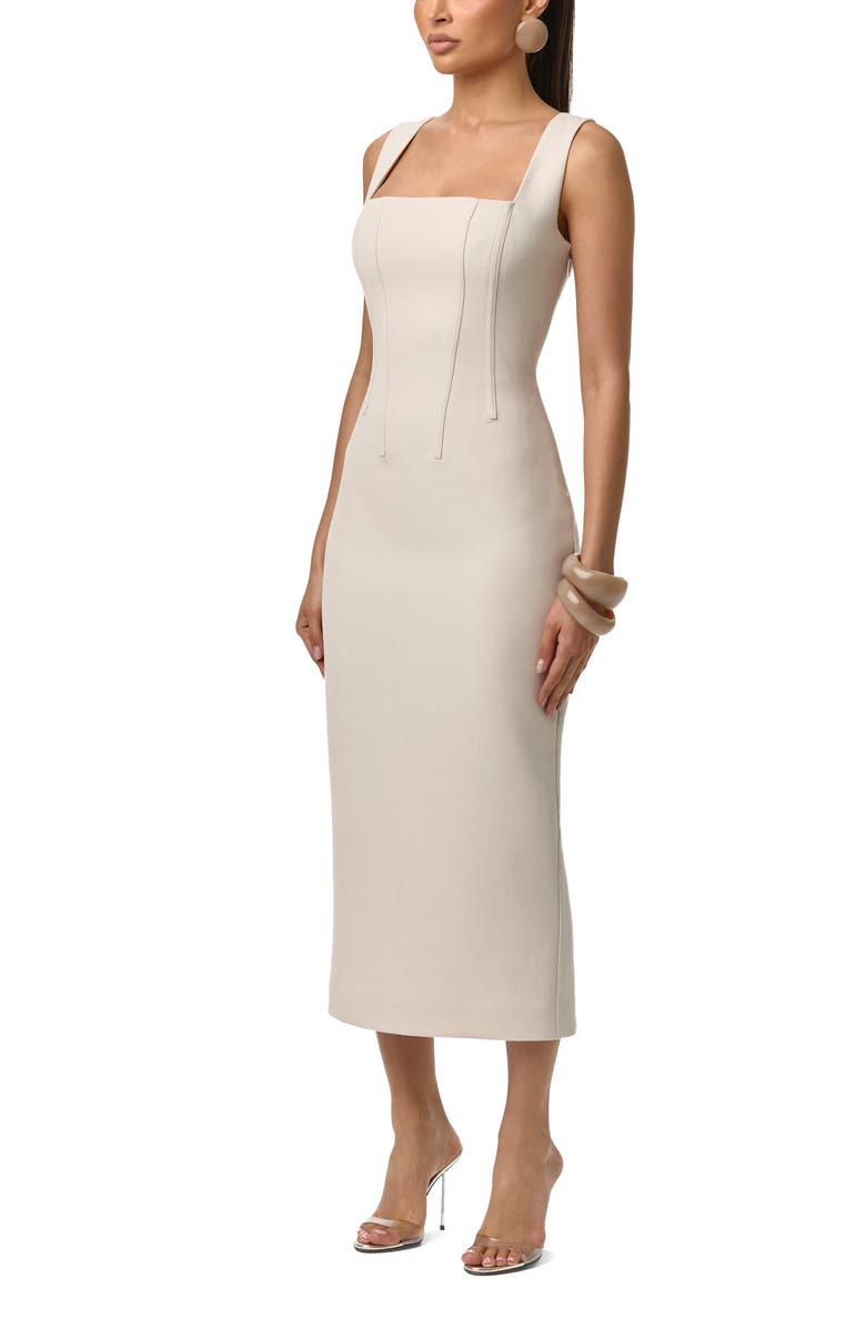 Naked Wardrobe Suiting Midi Dress, Alternate, color, Melange Beige