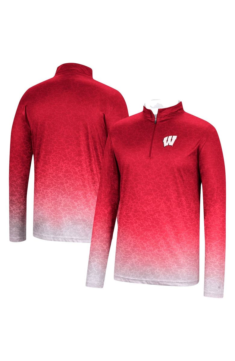 COLOSSEUM Men's Colosseum Red Wisconsin Badgers Walter Quarter-Zip Windshirt, Main, color, 
