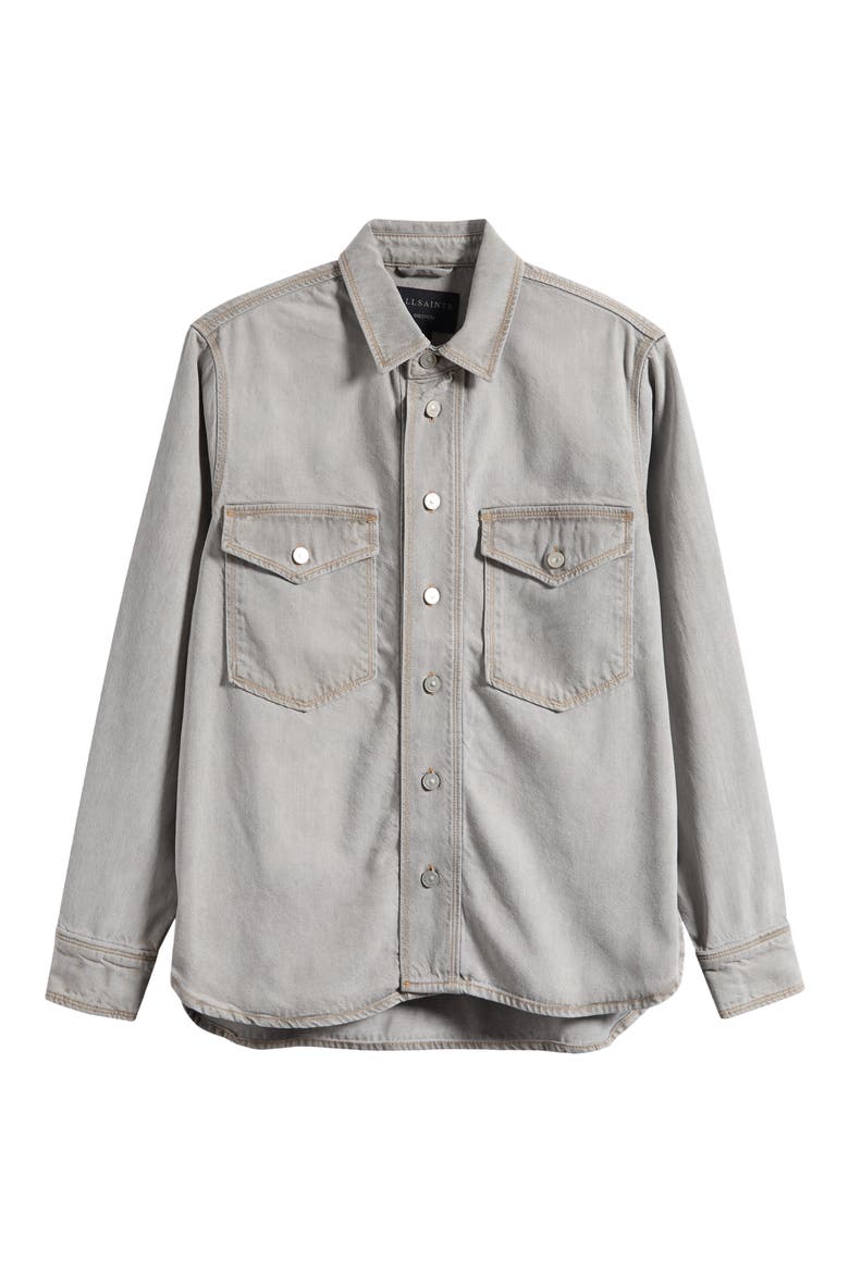 Albin Denim Button-Up Shirt, Main, color, WASHED GREY
