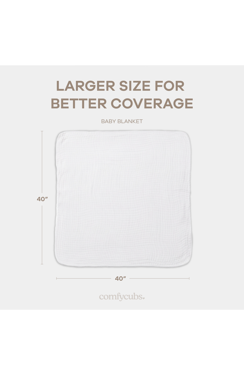 Comfy Cubs Baby Muslin Blanket, Alternate, color, White