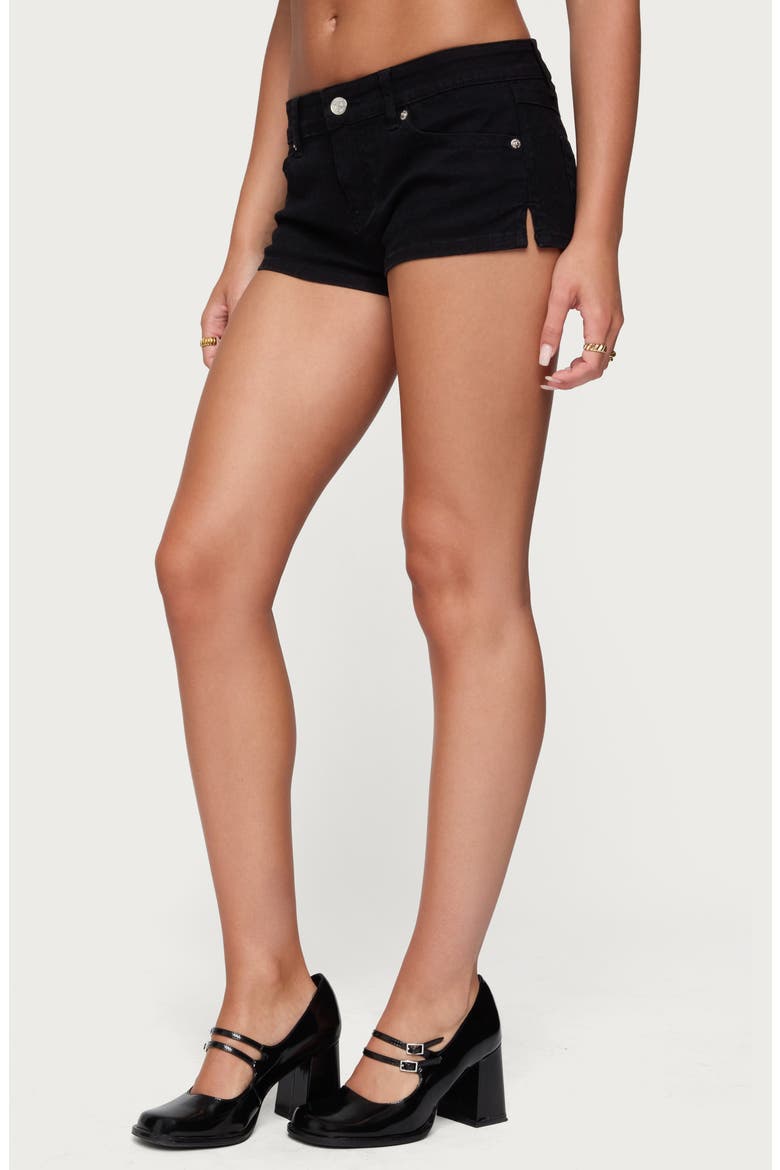 Jagger Low Rise Denim Shorts, Alternate, color, BLACK