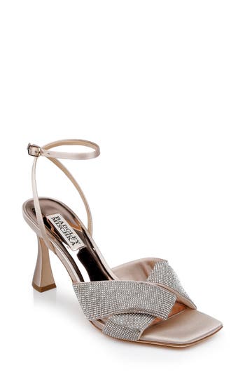 Badgley Mischka Collection Brinlee Ankle Strap Sandal In Blush Satin