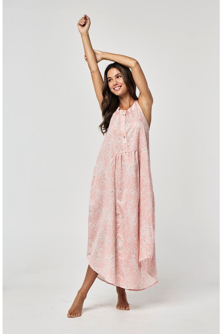 Cheri Blossom Cotton Sateen Nightgown, Alternate, color, PINK