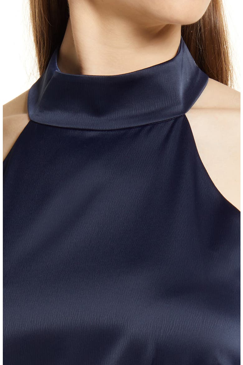 Cora Mock Neck Slit Front Maxi Dress, Alternate, color, INK