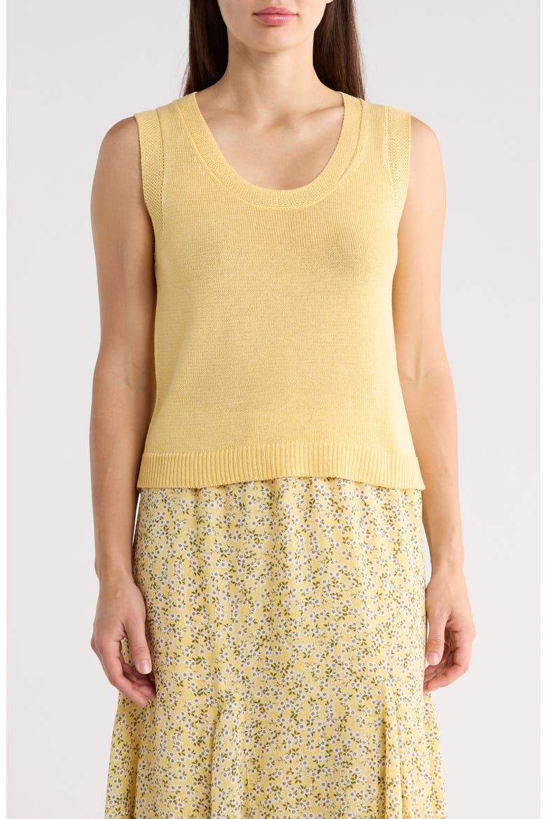 Knit Shell Top, Main, color, STRAW