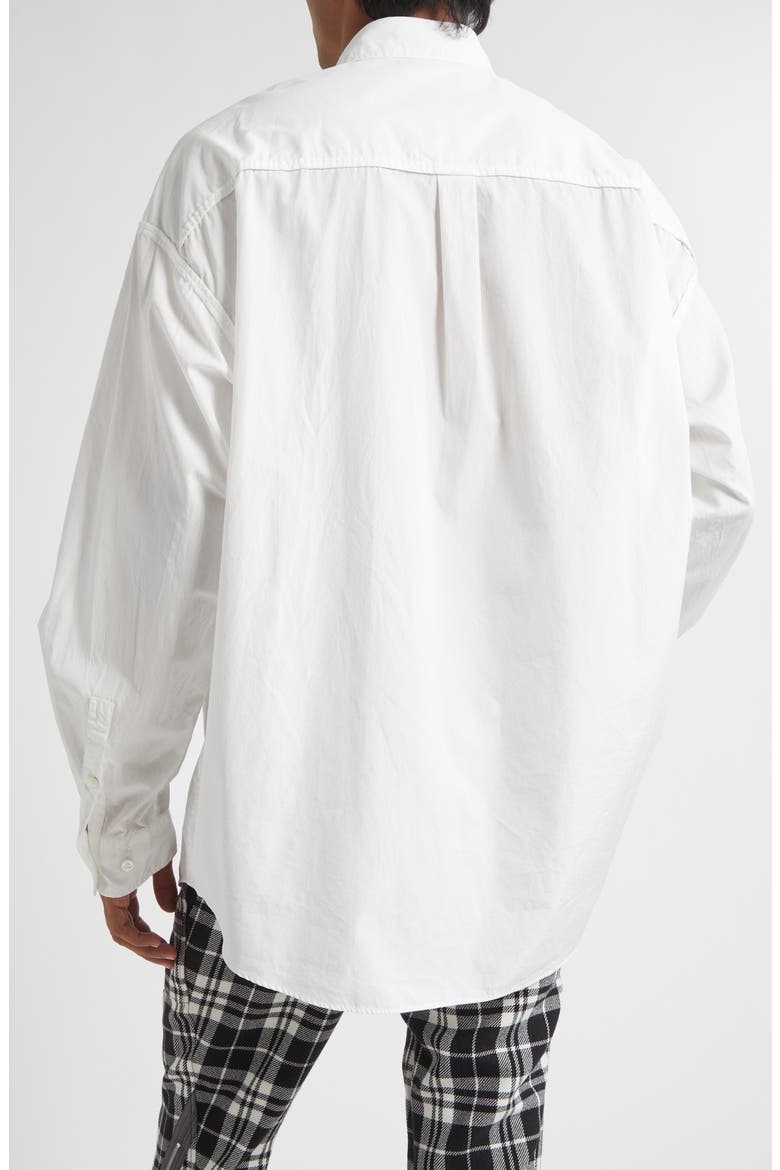 Embroidered Patch Button-Up Shirt, Alternate, color, WHITE