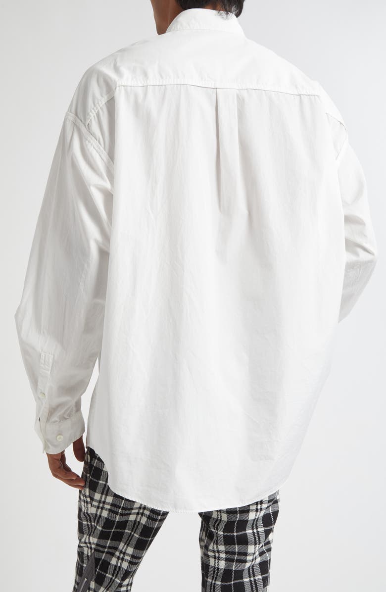 Undercover Embroidered Patch Button-Up Shirt, Alternate, color, White
