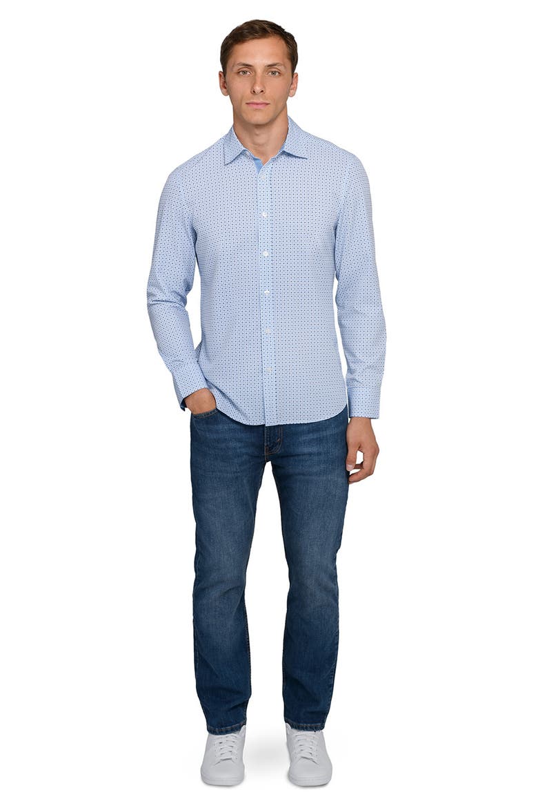 Dash Duo Woven Long Sleeve Basic, Alternate, color, WHITE/BLUE