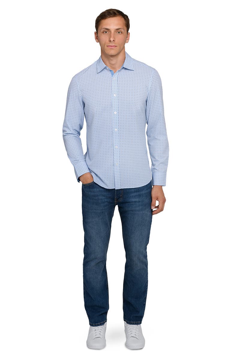 CONSTRUCT Dash Duo Woven Long Sleeve Basic, Alternate, color, White/Blue