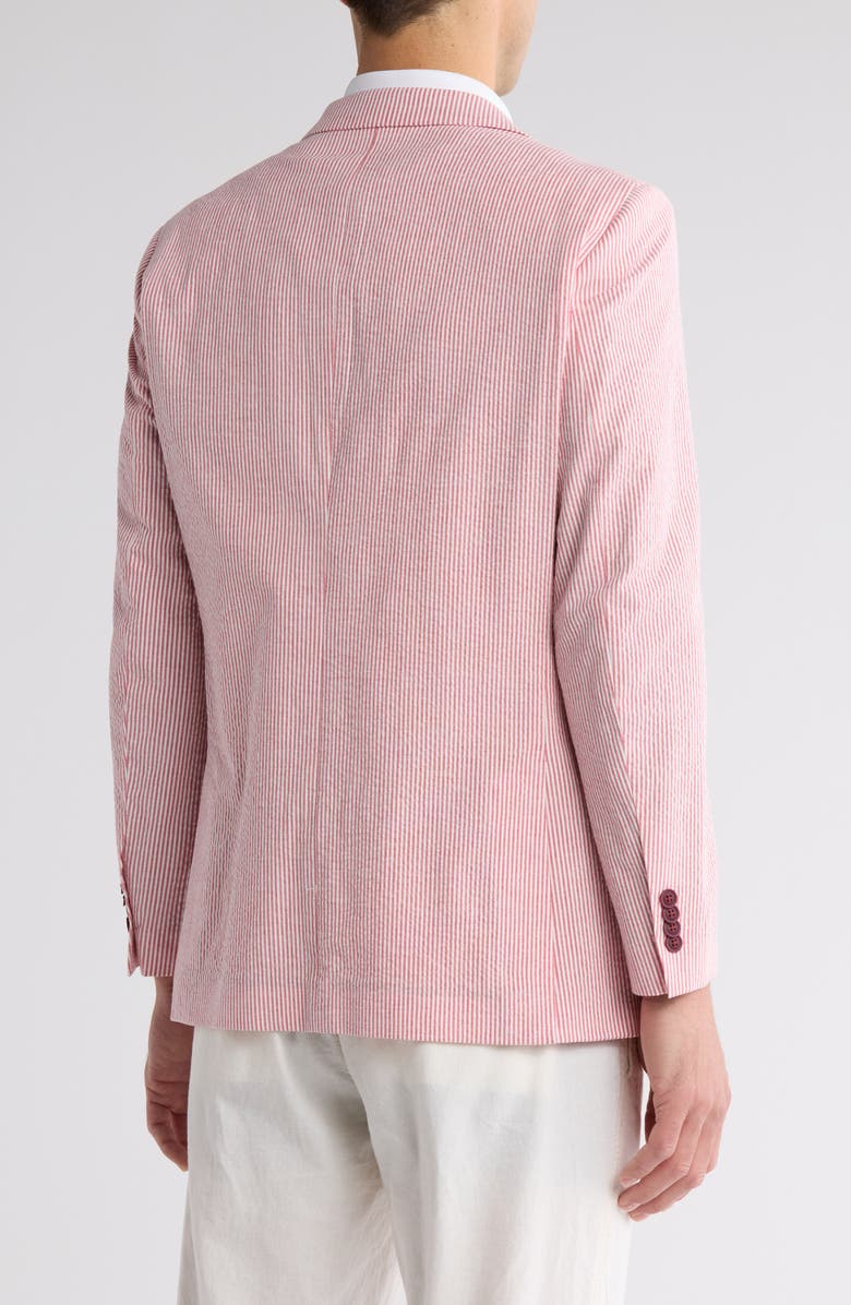 Nautica Stripe Stretch Cotton Seersucker Sport Coat, Alternate, color, Red