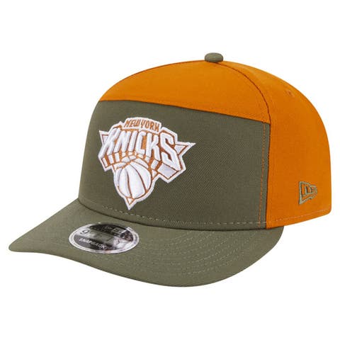Men's New Era  Olive/Burnt Orange New York Knicks Two-Tone Color Pack Split Panel 9FIFTY Adjustable Hat