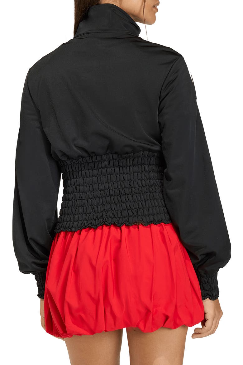 Smocked Firebird Track Jacket, Alternate, color, BLACK