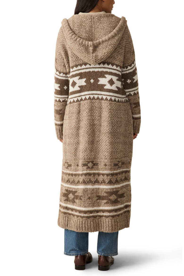 SPJ Hooded Alpaca Blend Long Cardigan, Alternate, color, MOCHA CHAHTAH
