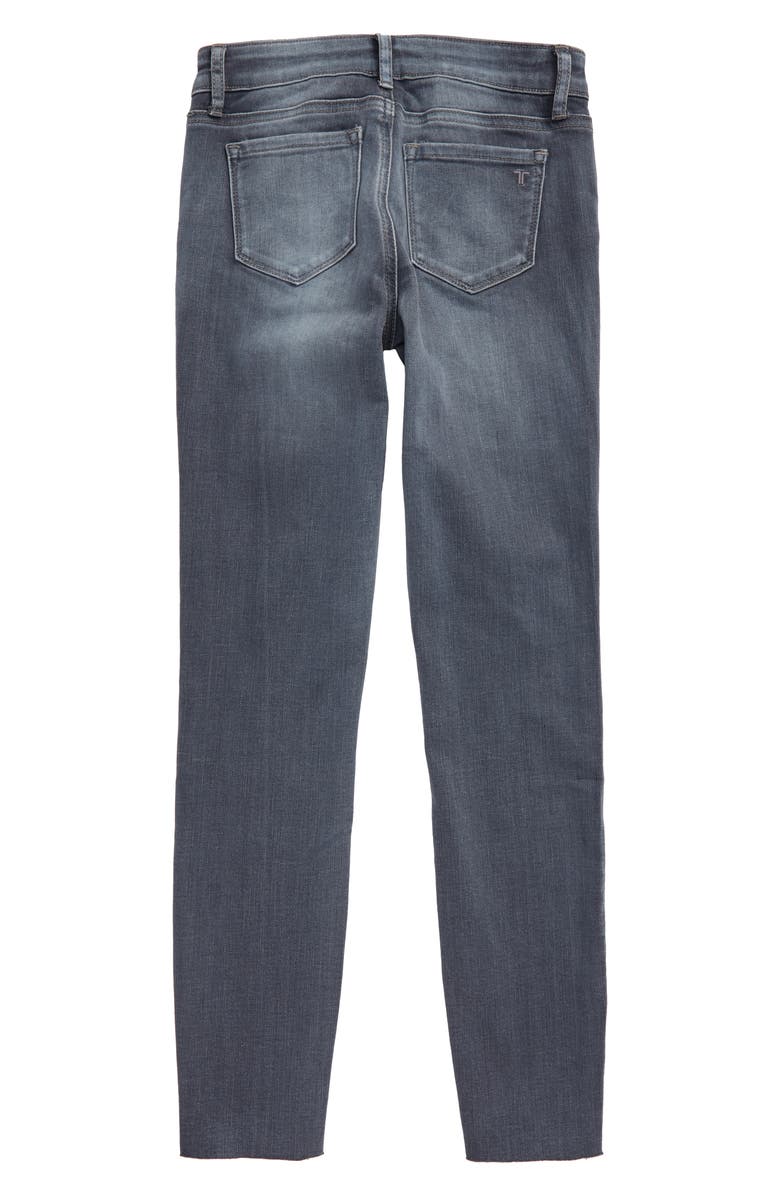 Tractr Diane Mid Rise Raw Hem Skinny Jeans, Alternate, color, 