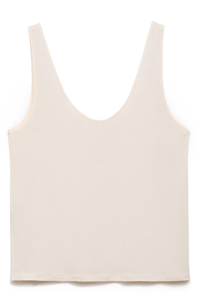 MANGO Scoop Neck Tank Top, Alternate, color, Ecru