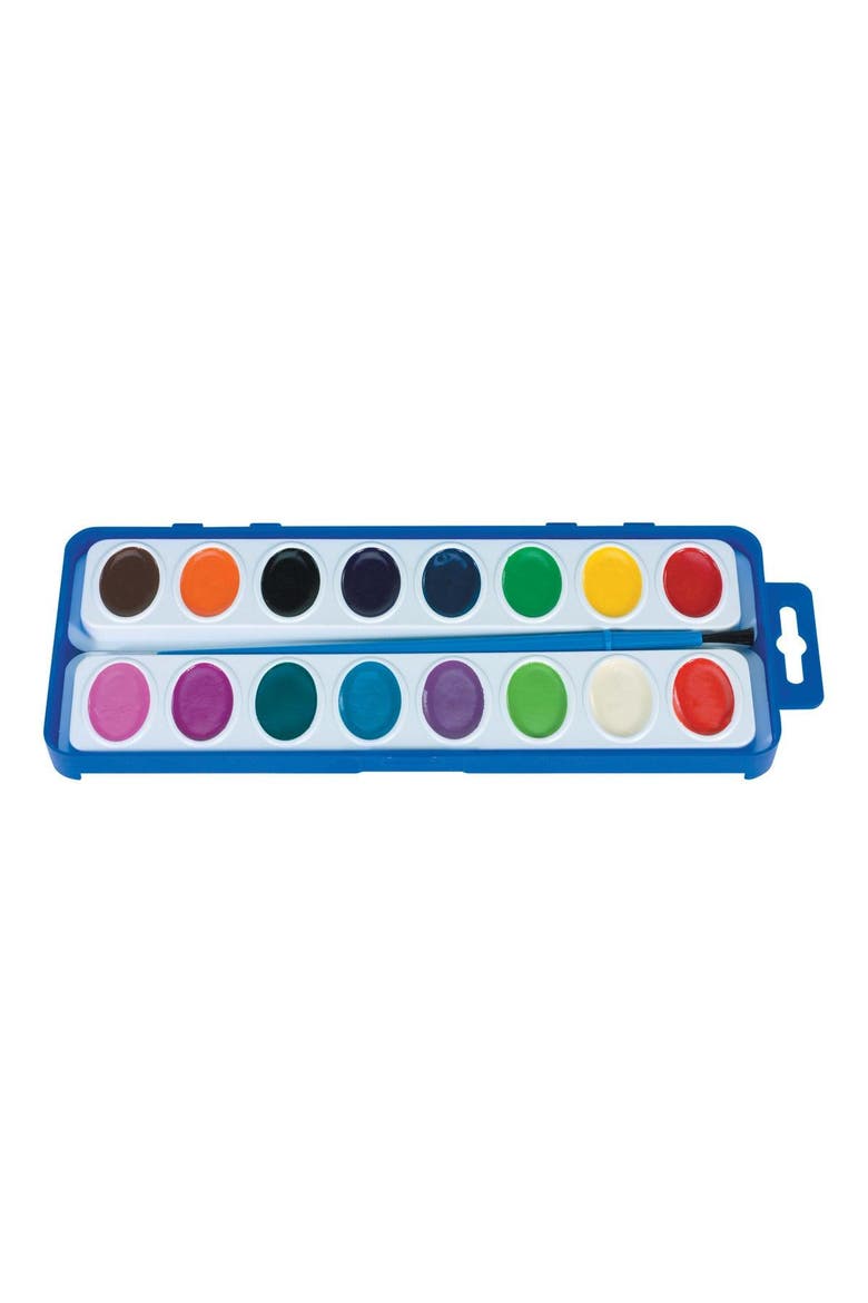 16 Color Washable Watercolor Paint Trays - Set of 12, Alternate, color, Multicolored