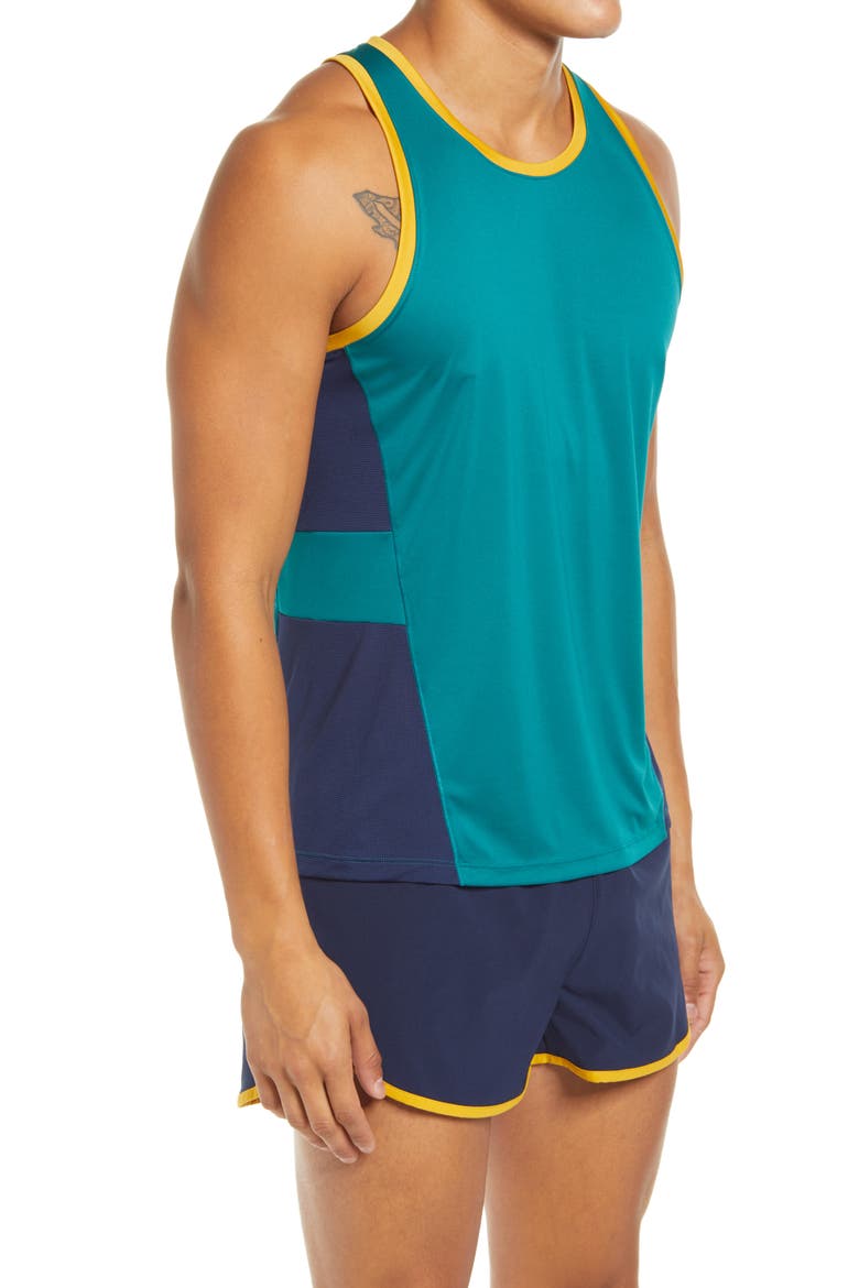 Stealth Men's Performance Running Tank, Alternate, color, SPRUCE/ NAVY/ CIDER