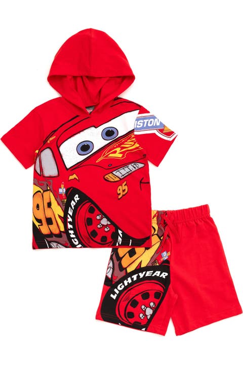 Cars Lightning McQueen 2-Piece Hooded Tee and Shorts Set