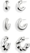 Nordstrom 3-Pack Twisted Chunky Hoop Earrings