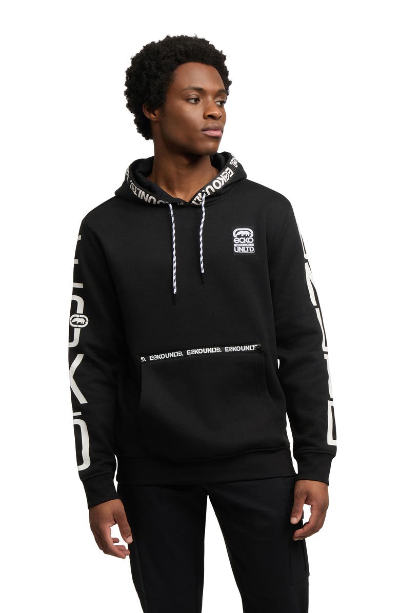 Ecko Unltd. Arm Stamps Hoodie, Main, color, Black