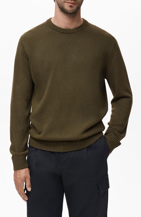 Fine Rib Knit Crewneck Sweater