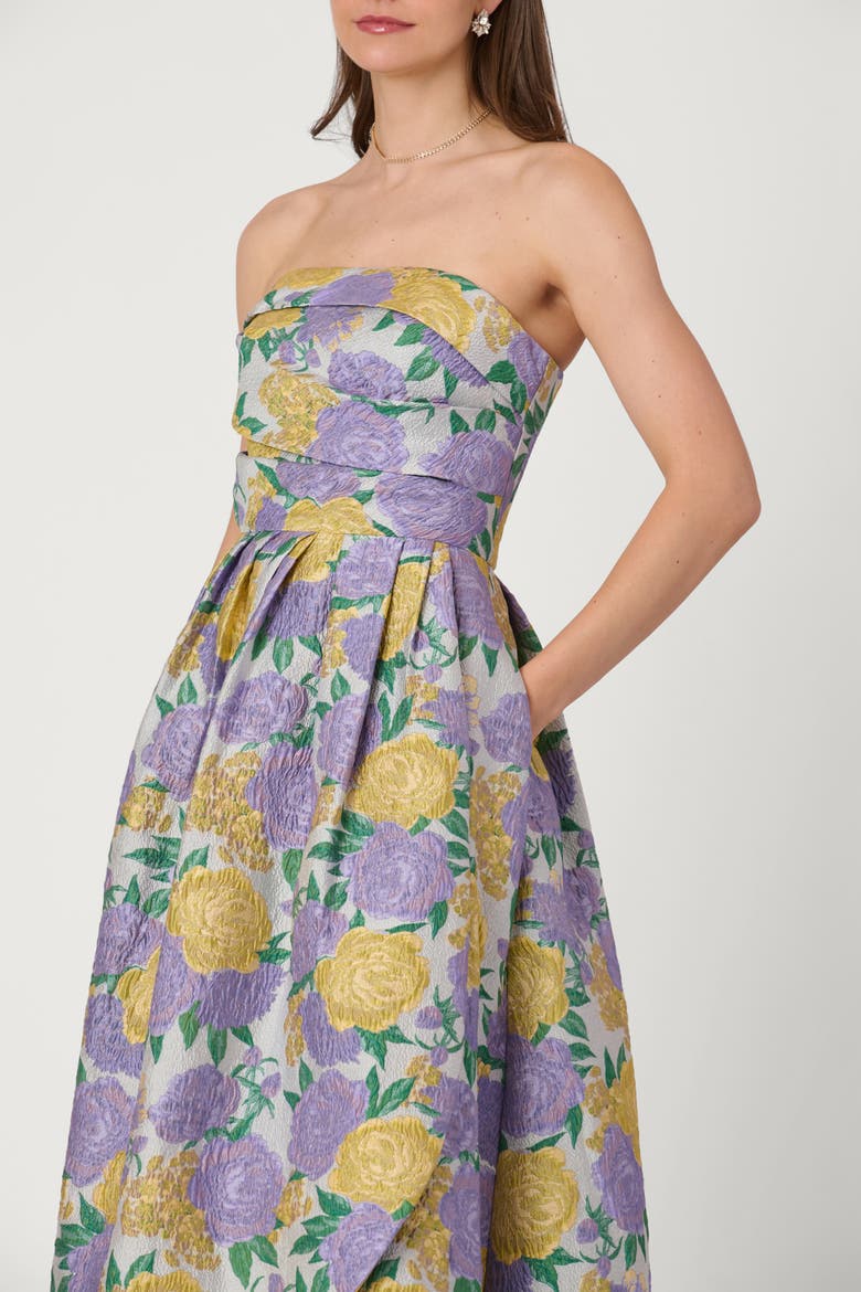 Midnight Petunia Jacquard Carlisle Dress, Alternate, color, Lavender Multi