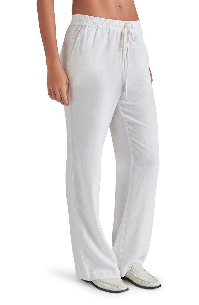 Steve Madden Venetia Linen Blend Drawstring Pants, Alternate, color, White