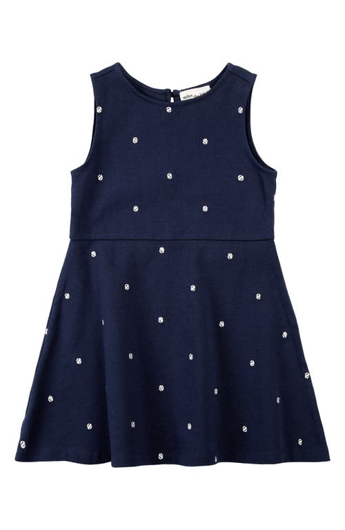 Miles The Label Girls' Embroidered Tennis Balls Pique Dress - Little Kid