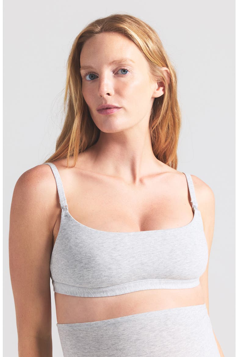 Jersey Maternity/Nursing Bra, Alternate, color, LIGHT HEATHER GREY