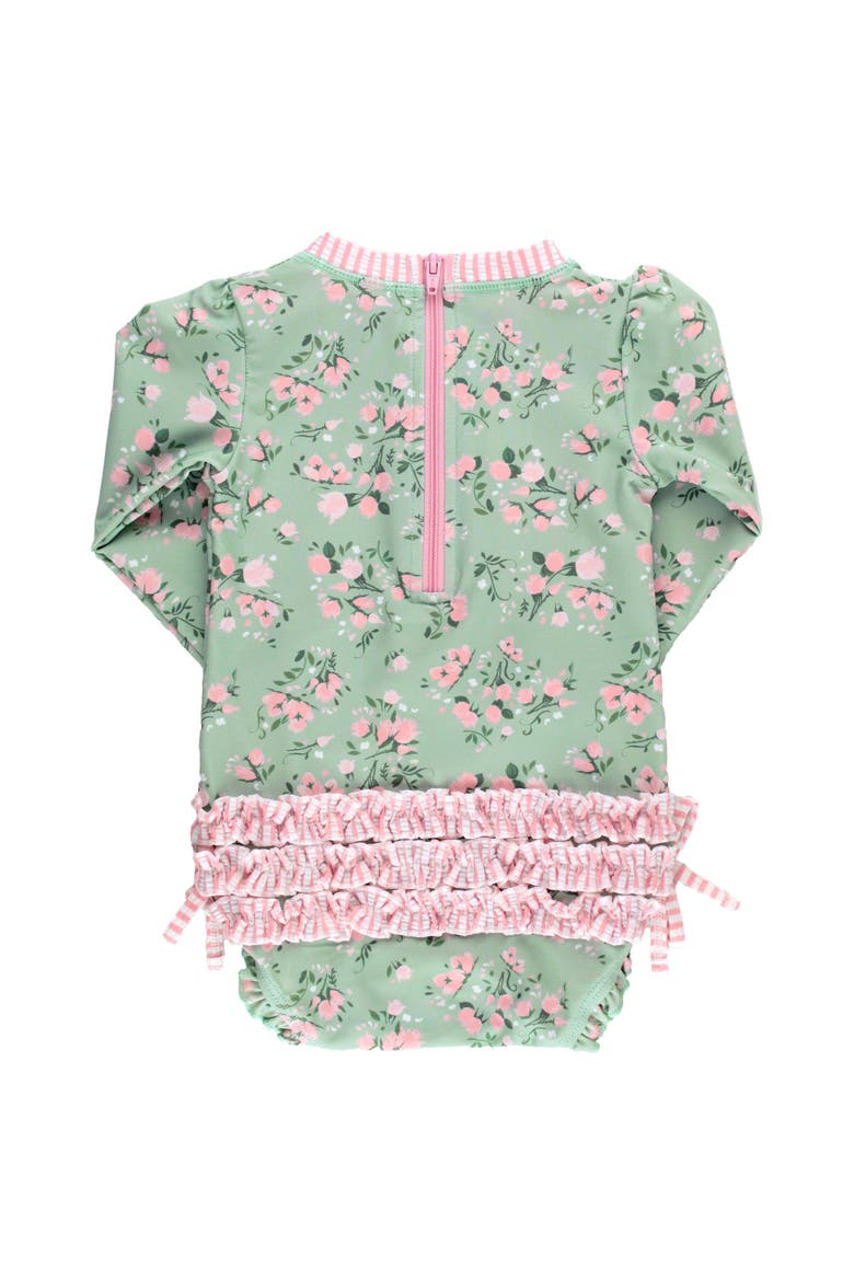 Long Sleeve UPF50 One Piece Rash Guard, Alternate, color, Tea Roses