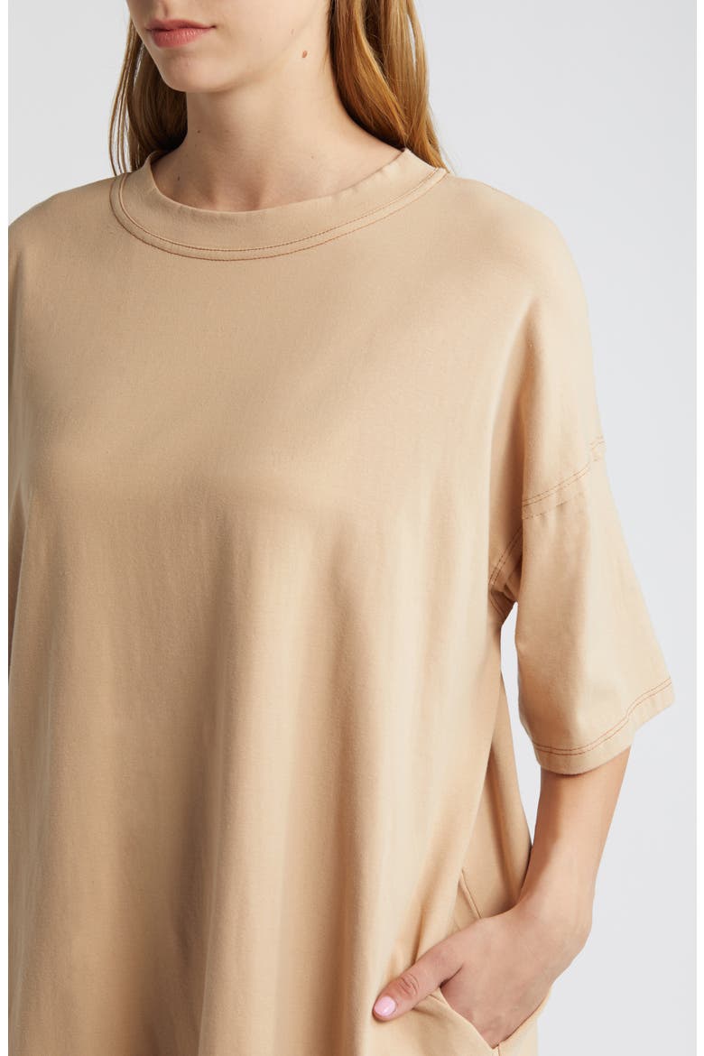 Ultimate Stretch Cotton T-Shirt Dress, Alternate, color, MOCHA